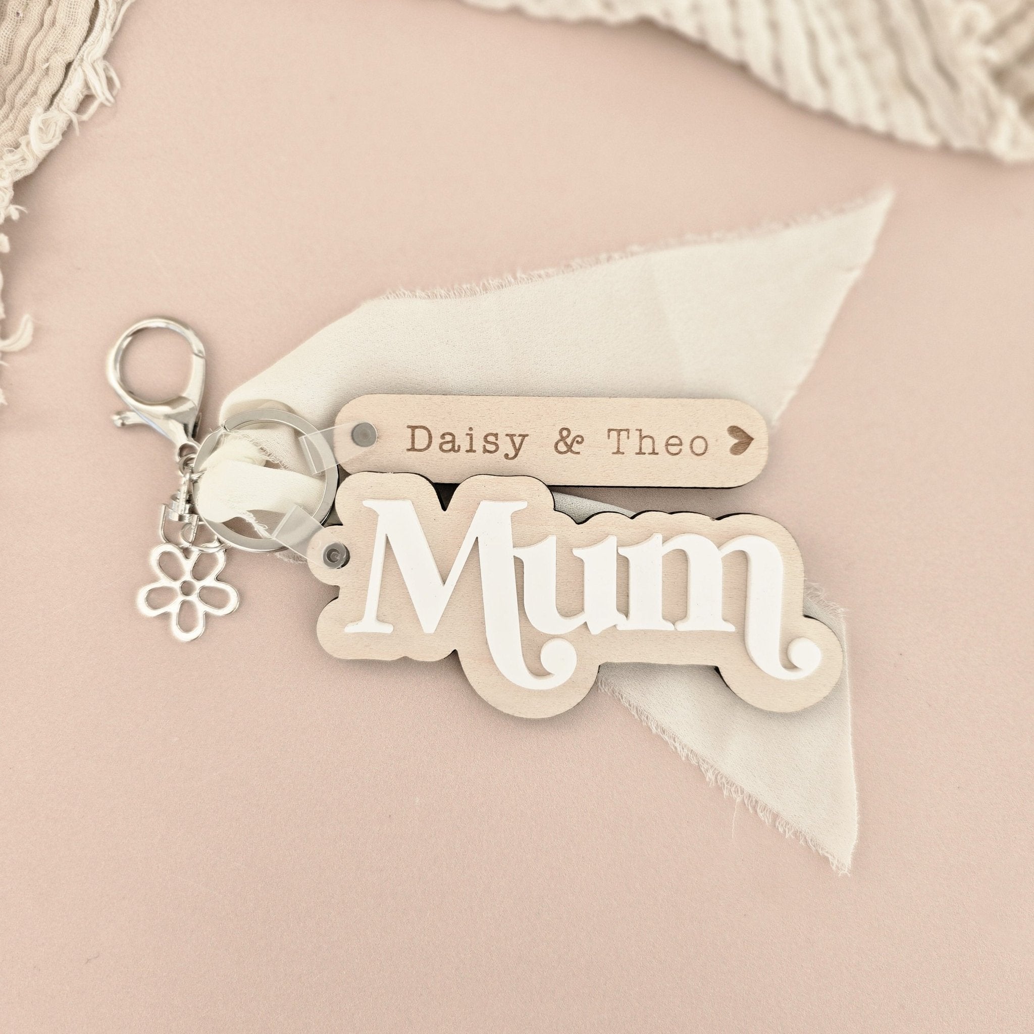 Personalised Name Keyring | Custom Acrylic & Wood Bag Tag – TilleyTree