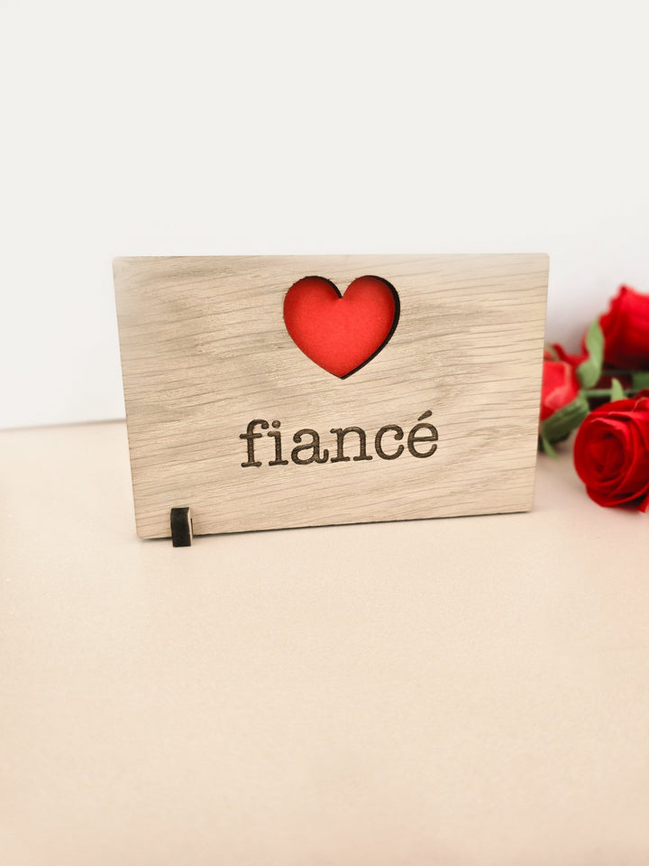 £5 Valentine's Deal! Oak Wooden Valentine's Day Card - TilleyTree