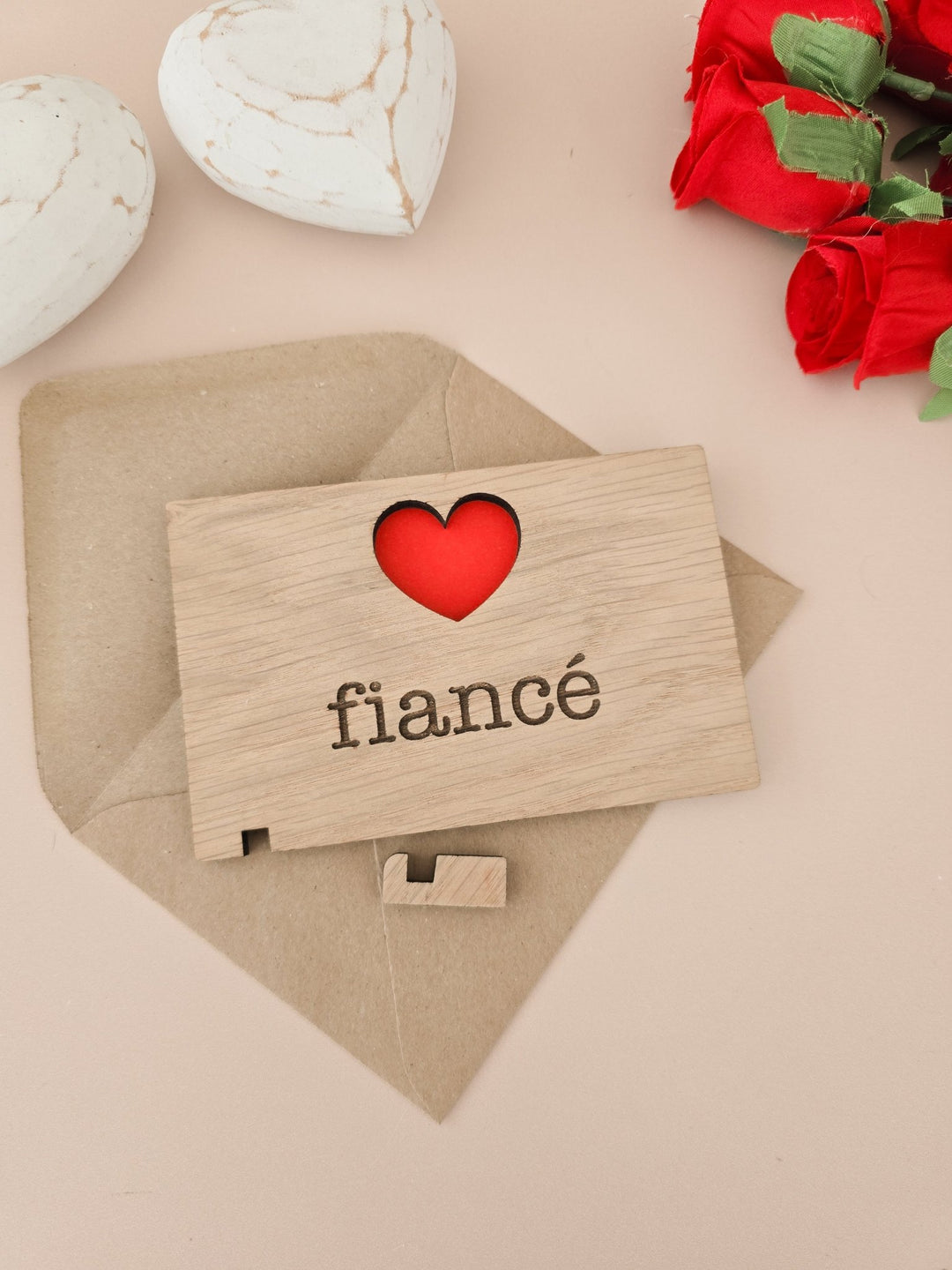 £5 Valentine's Deal! Oak Wooden Valentine's Day Card - TilleyTree