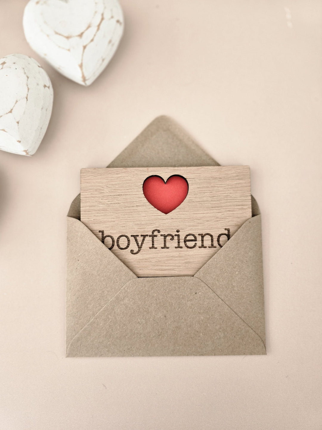 £5 Valentine's Deal! Oak Wooden Valentine's Day Card - TilleyTree