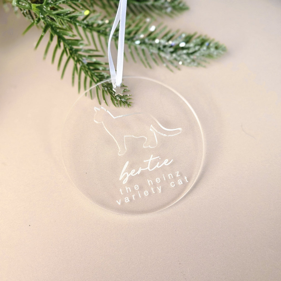 Acrylic Glow - Personalised Cat Ornament - TilleyTree