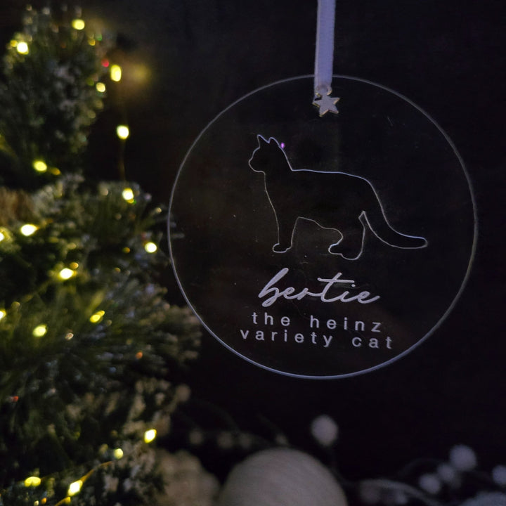 Acrylic Glow - Personalised Cat Ornament - TilleyTree