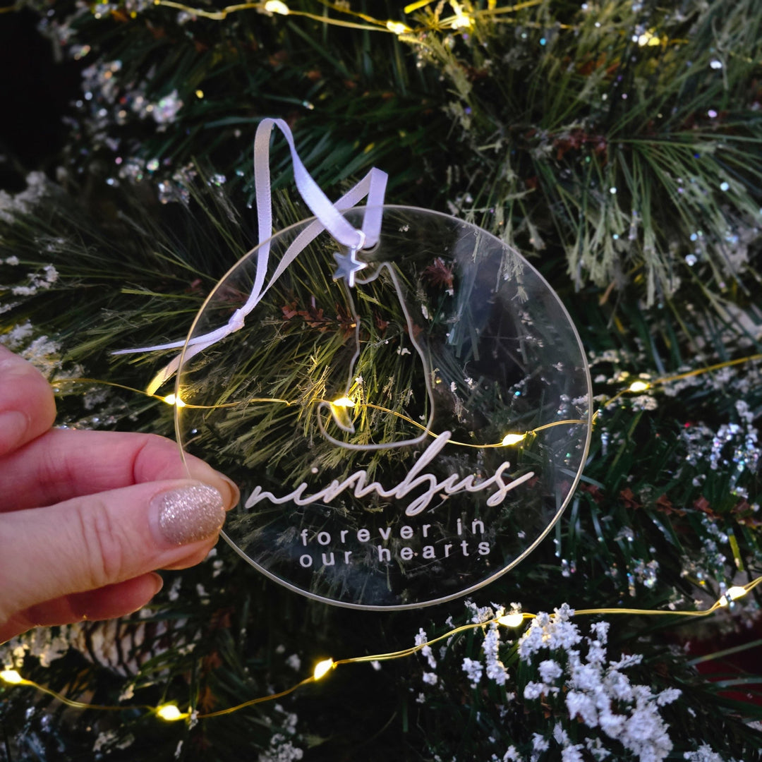 Acrylic Glow - Personalised Cat Ornament - TilleyTree