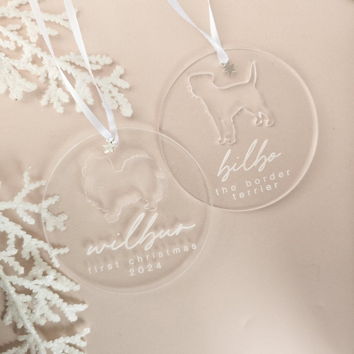 Acrylic Glow - Personalised Dog Ornament - TilleyTree