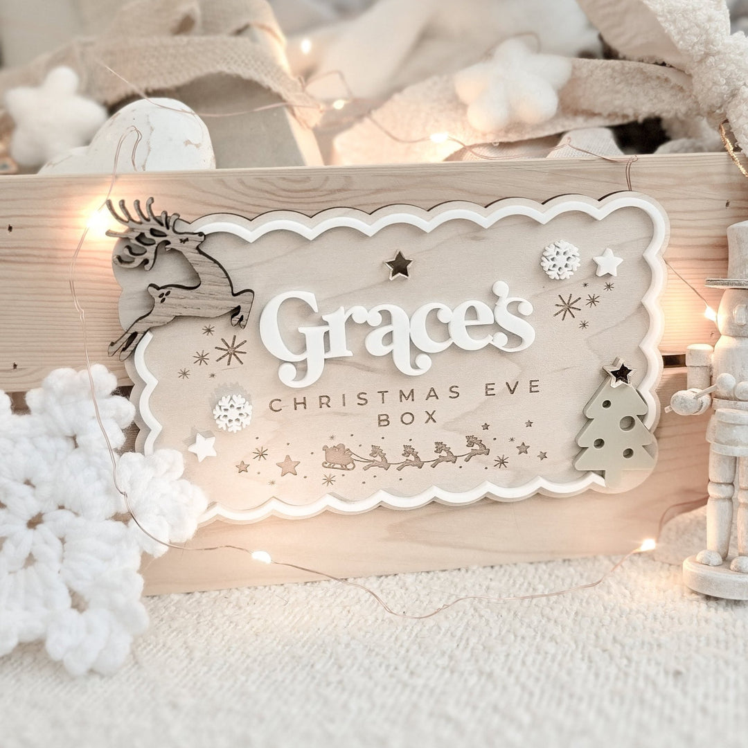 Christmas Crate or Plaque Sign - Scallop Luxury Version - TilleyTree