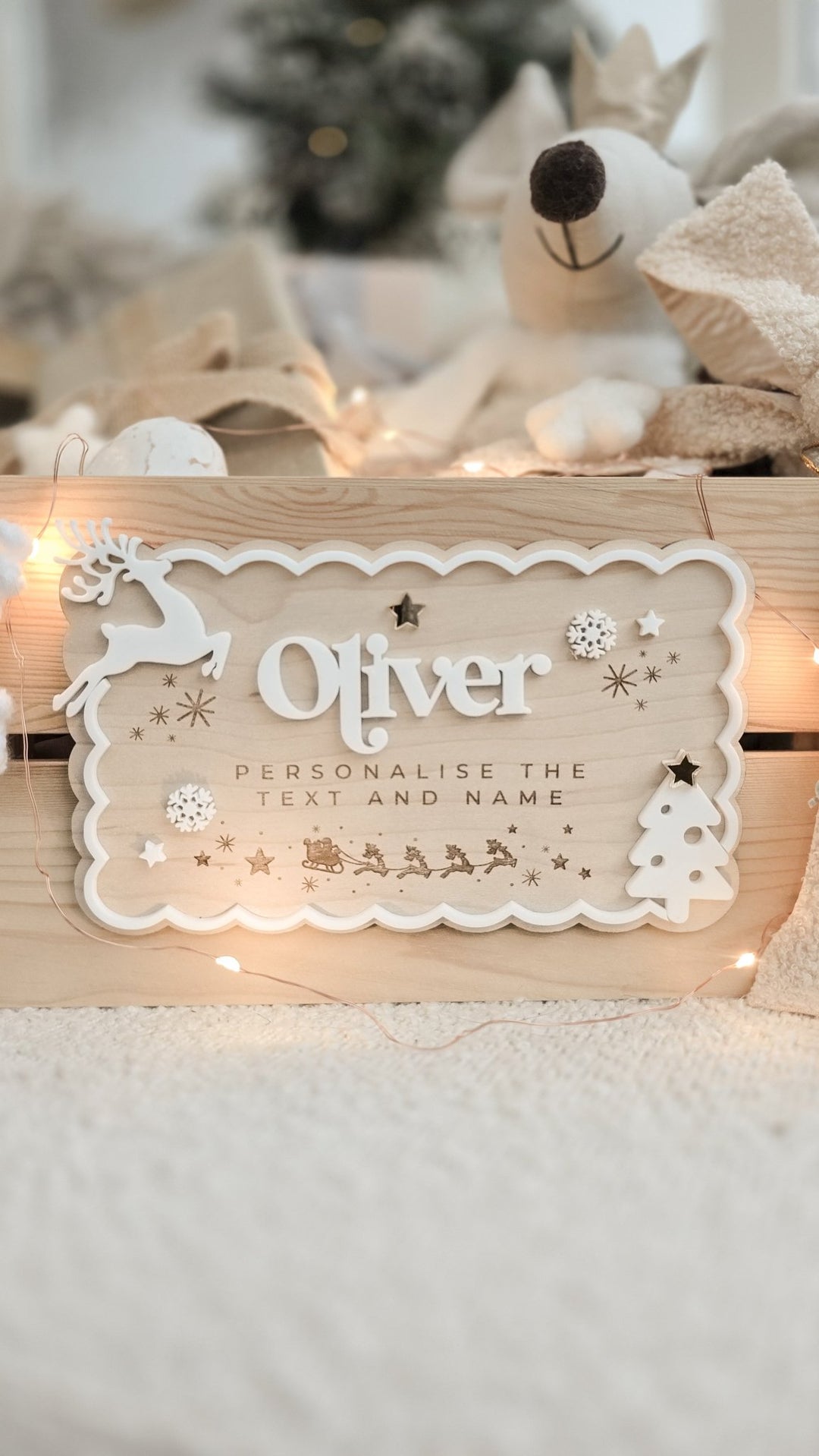 Christmas Crate or Plaque Sign - Scallop Luxury Version - TilleyTree