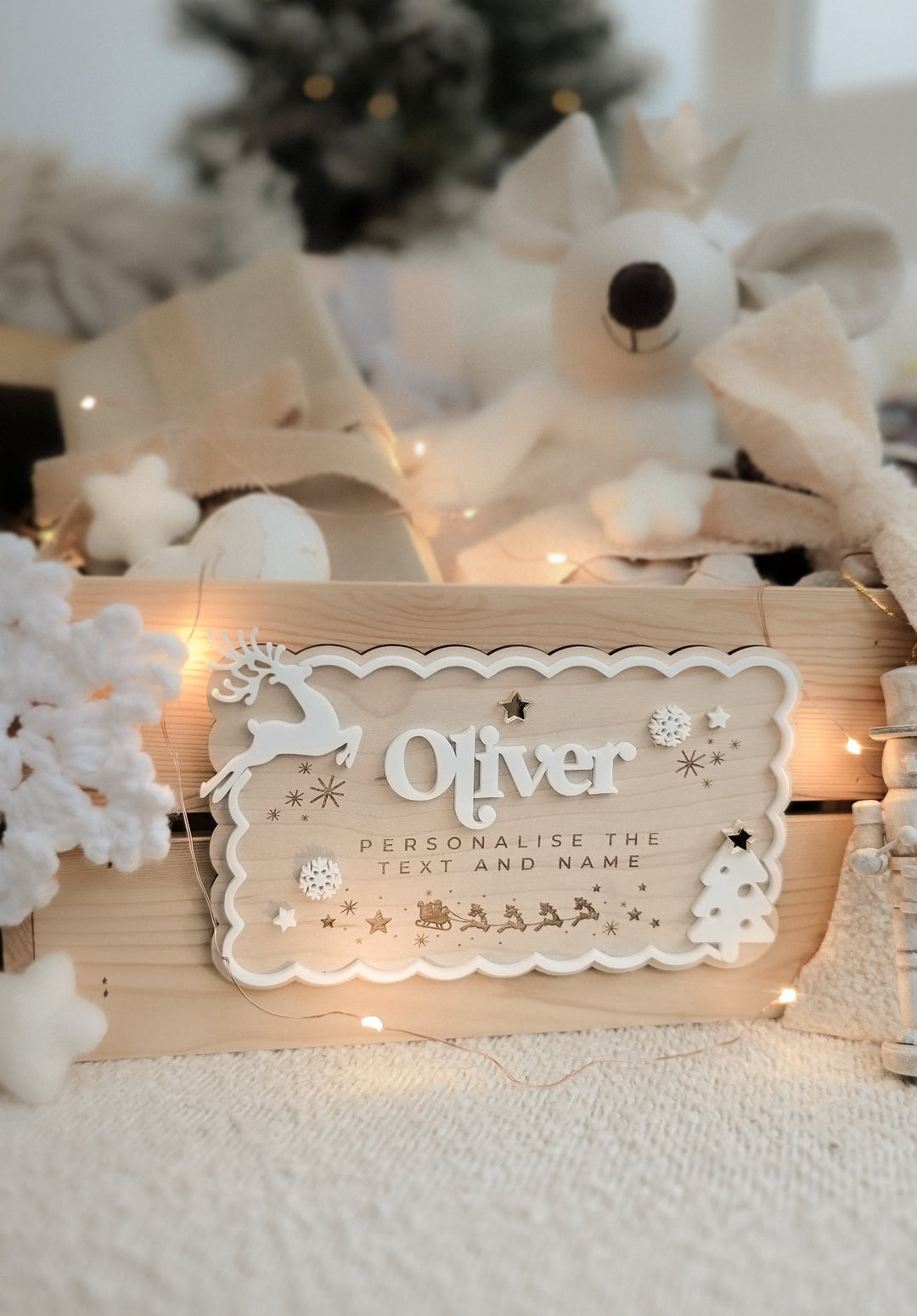 Christmas Crate or Plaque Sign - Scallop Luxury Version - TilleyTree