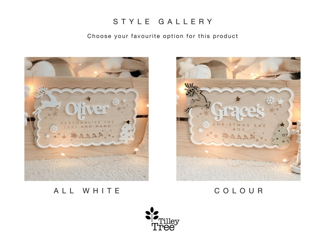 Christmas Crate or Plaque Sign - Scallop Luxury Version - TilleyTree