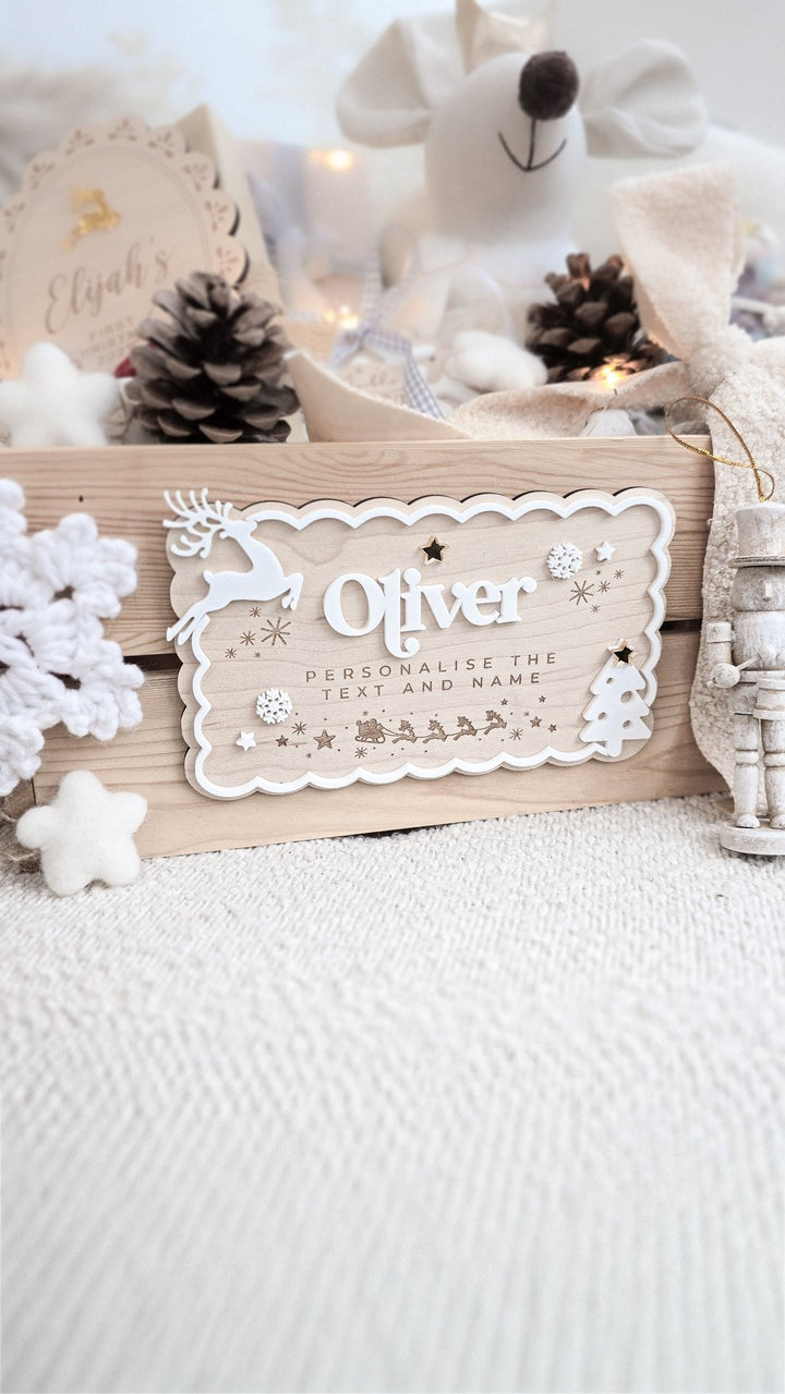 Christmas Crate or Plaque Sign - Scallop Luxury Version - TilleyTree