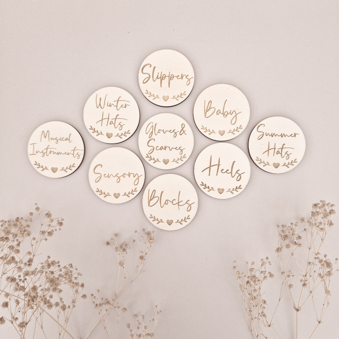 Circle Storage Labels - Classic Hearts Style - TilleyTree