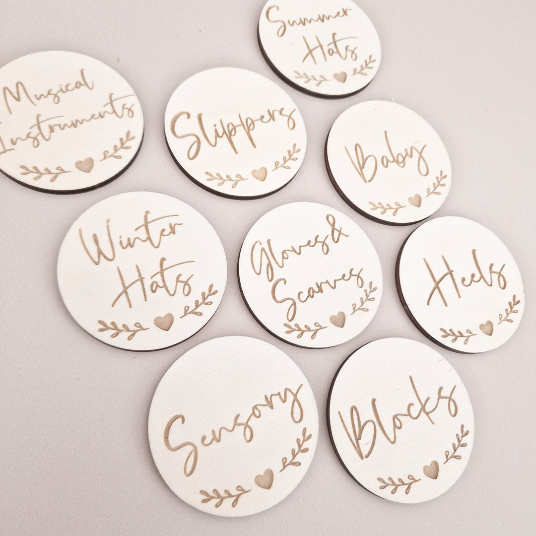 Circle Storage Labels - Classic Hearts Style - TilleyTree