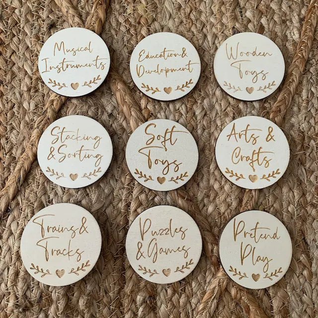 Circle Storage Labels - Classic Hearts Style - TilleyTree