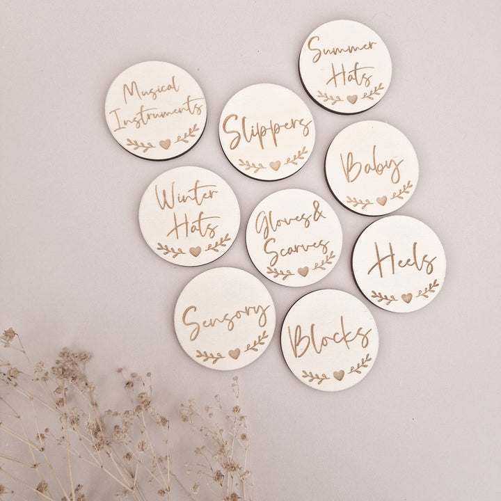 Circle Storage Labels - Classic Hearts Style - TilleyTree