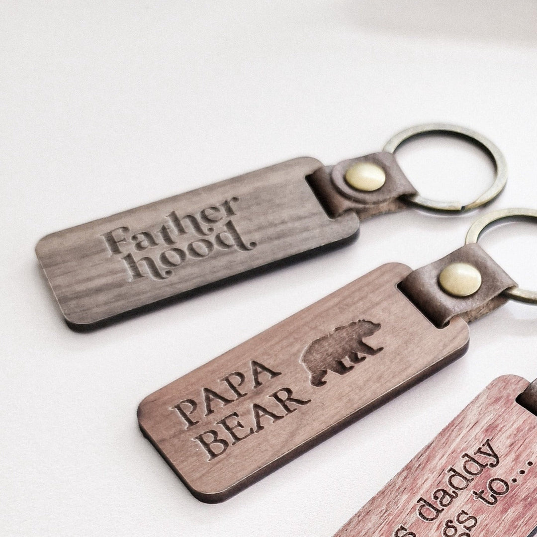 Fatherhood Motherhood Personalised Keyring - TilleyTree