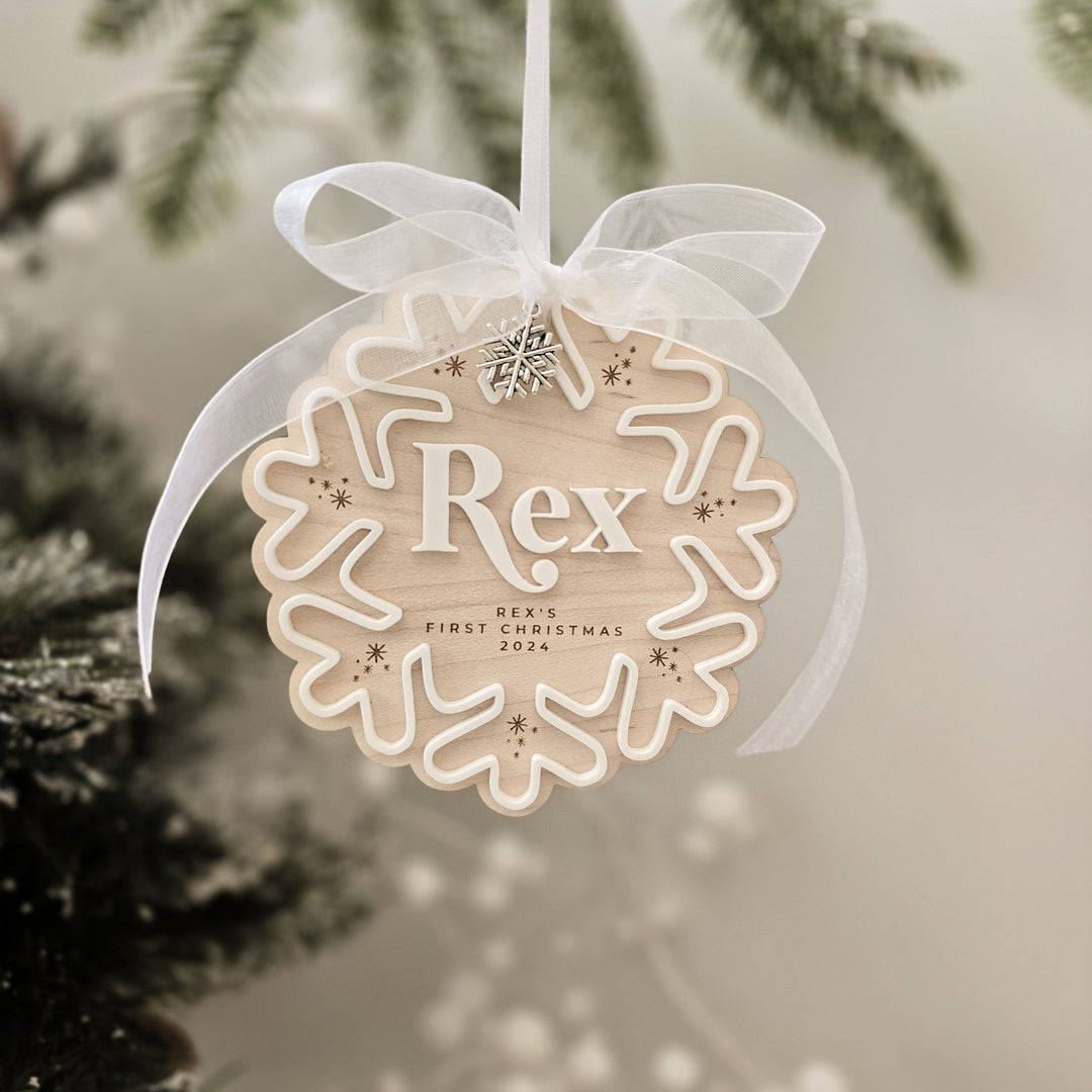 First Christmas - Snowflake Collection - Retro Font - TilleyTree