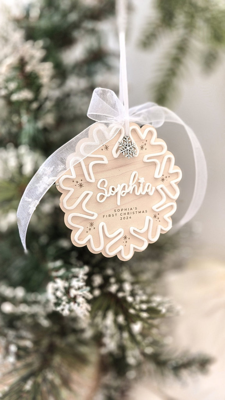 First Christmas - Snowflake Collection - Swirly Font - TilleyTree