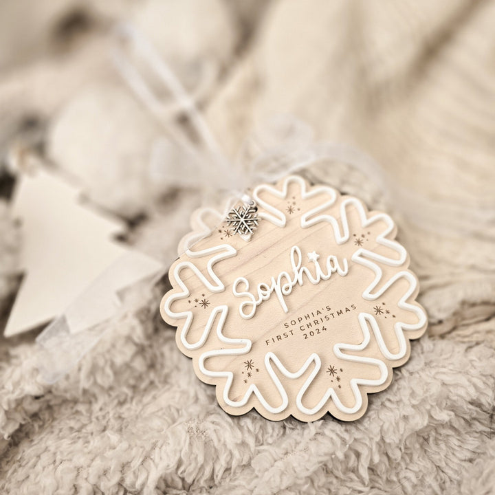 First Christmas - Snowflake Collection - Swirly Font - TilleyTree