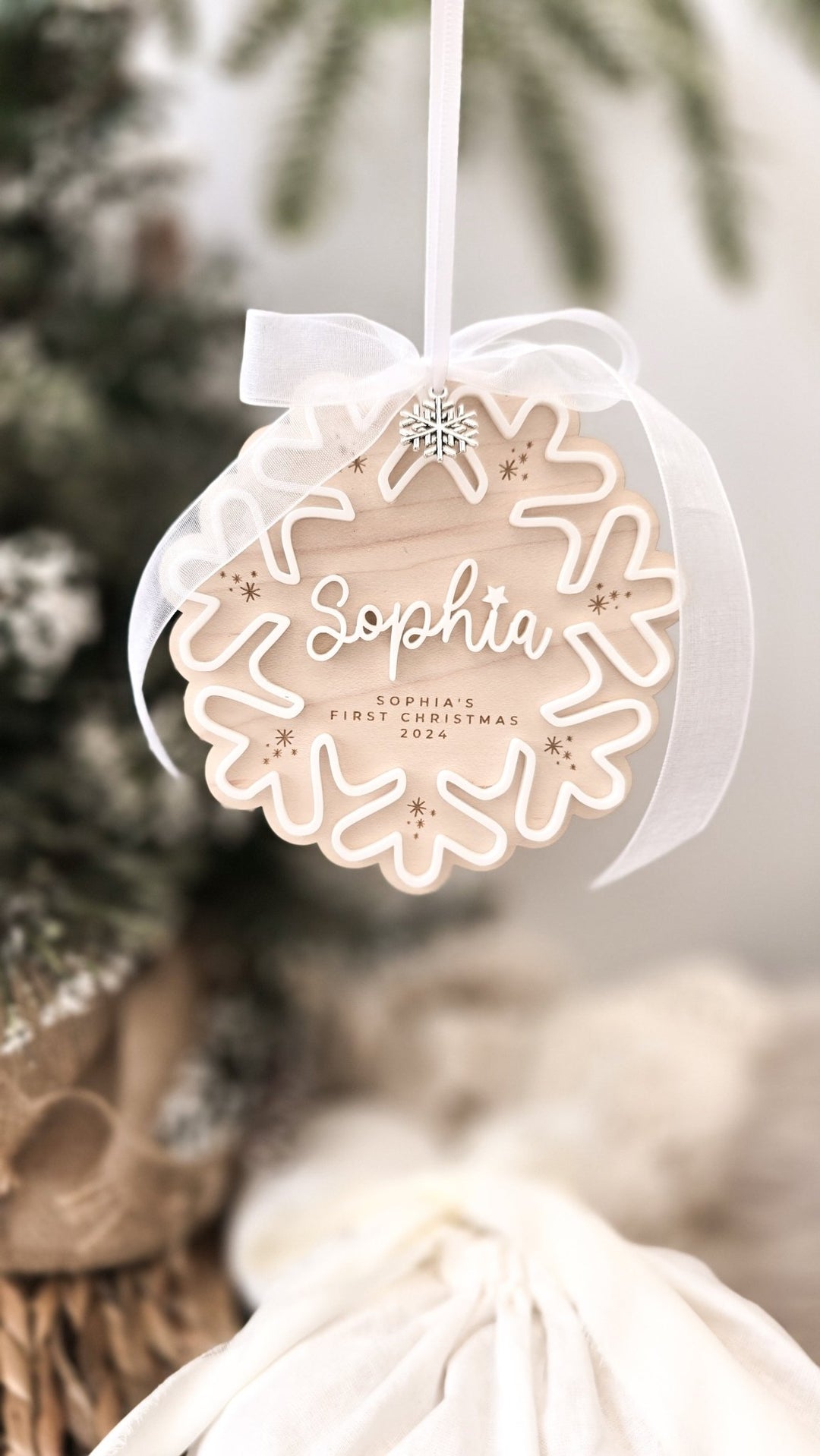 First Christmas - Snowflake Collection - Swirly Font - TilleyTree