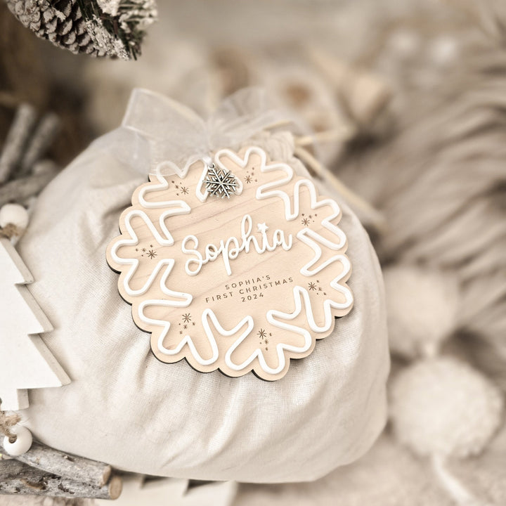 First Christmas - Snowflake Collection - Swirly Font - TilleyTree