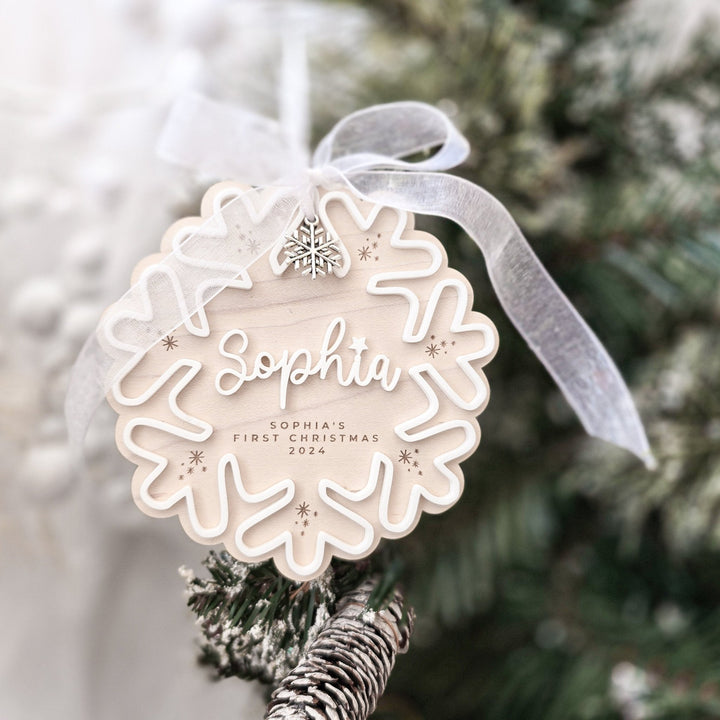 First Christmas - Snowflake Collection - Swirly Font - TilleyTree