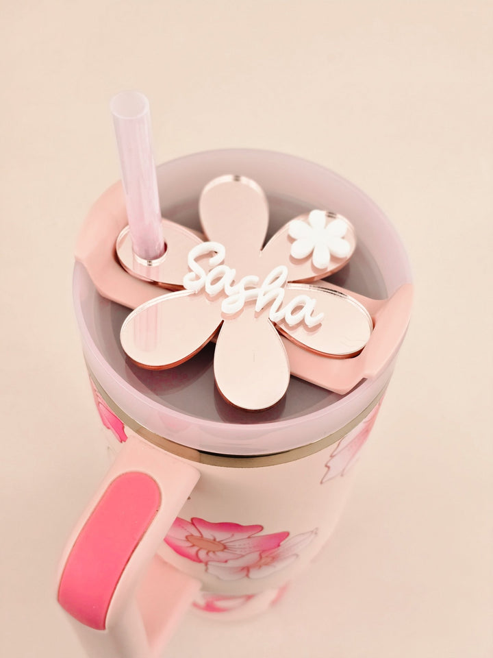 Flower Shape Personalised Tumbler Name Topper For Quencher 1.2l - TilleyTree