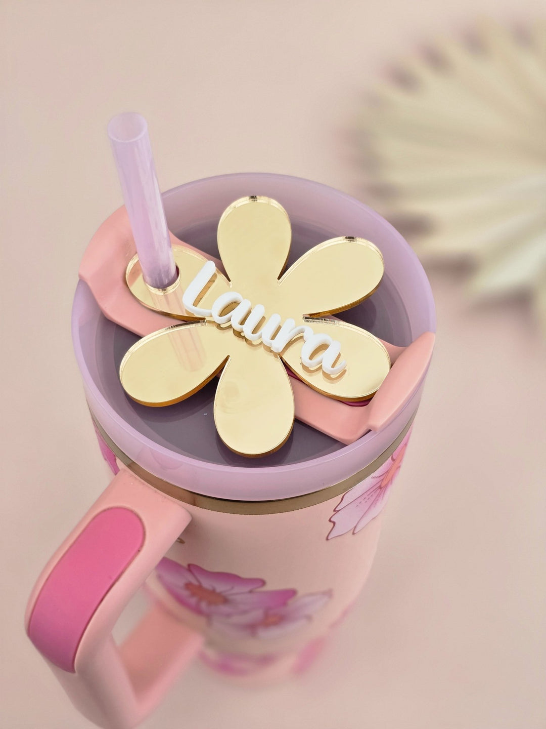 Flower Shape Personalised Tumbler Name Topper For Quencher 1.2l - TilleyTree