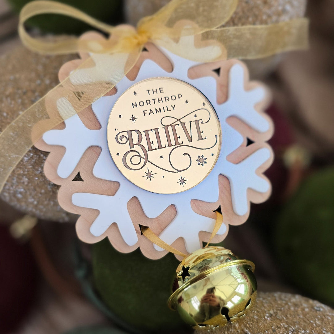 Gold Believe Bell Ornament - TilleyTree