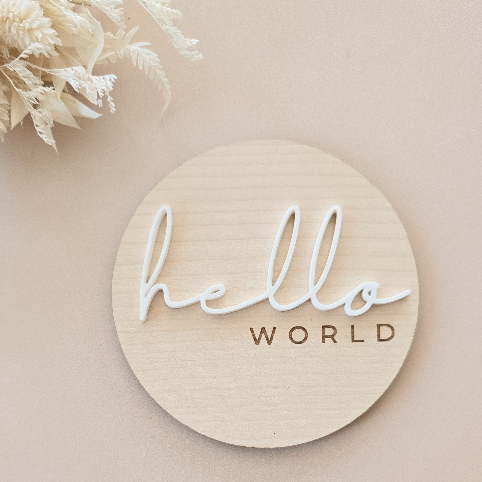 Hello World Wooden Baby Plaque – TilleyTree