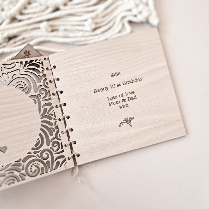 'Luxury Laced' Personalised Wooden Card - TilleyTree