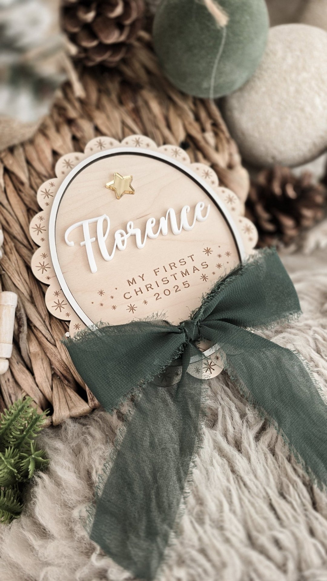 My First Christmas Sign - Traditional Christmas - TilleyTree