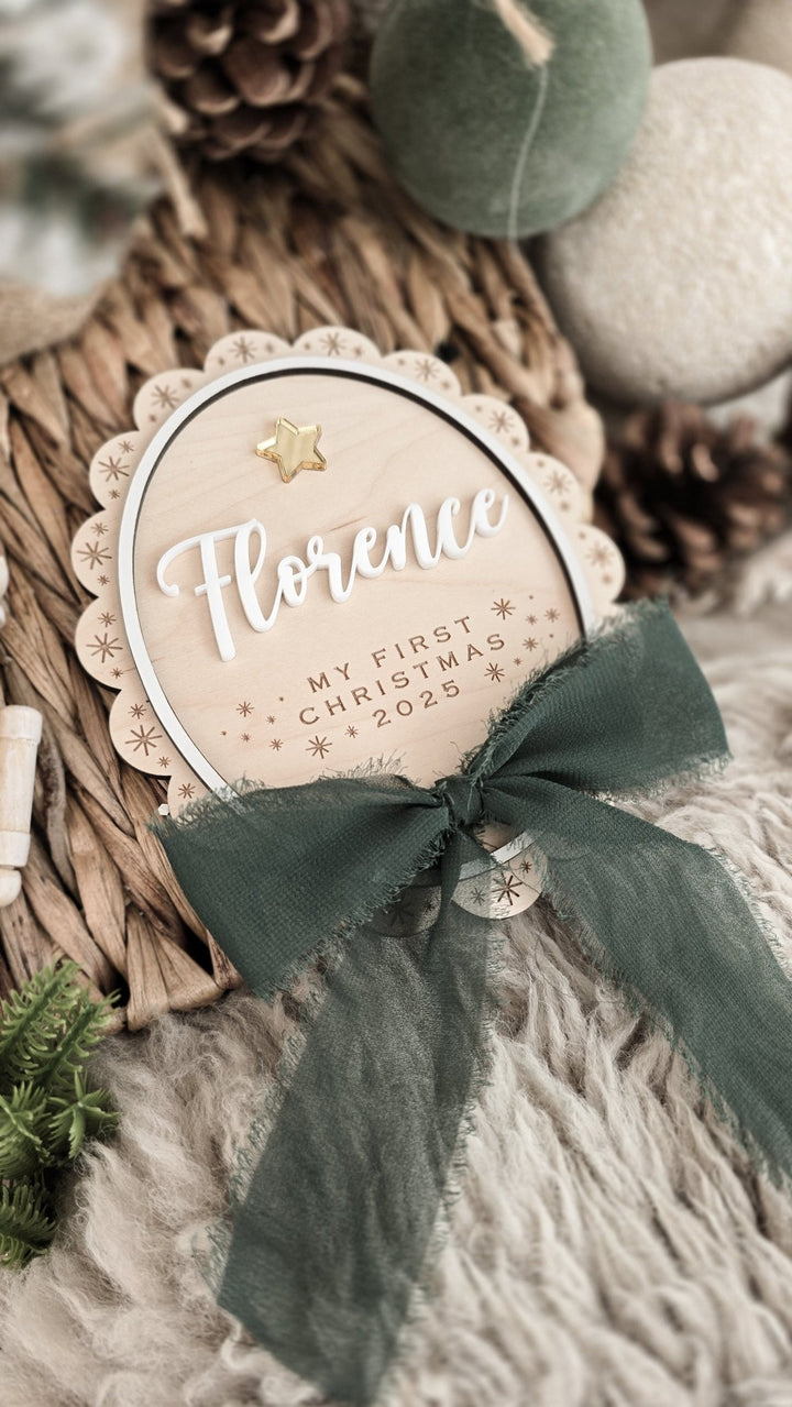 My First Christmas Sign - Traditional Christmas - TilleyTree