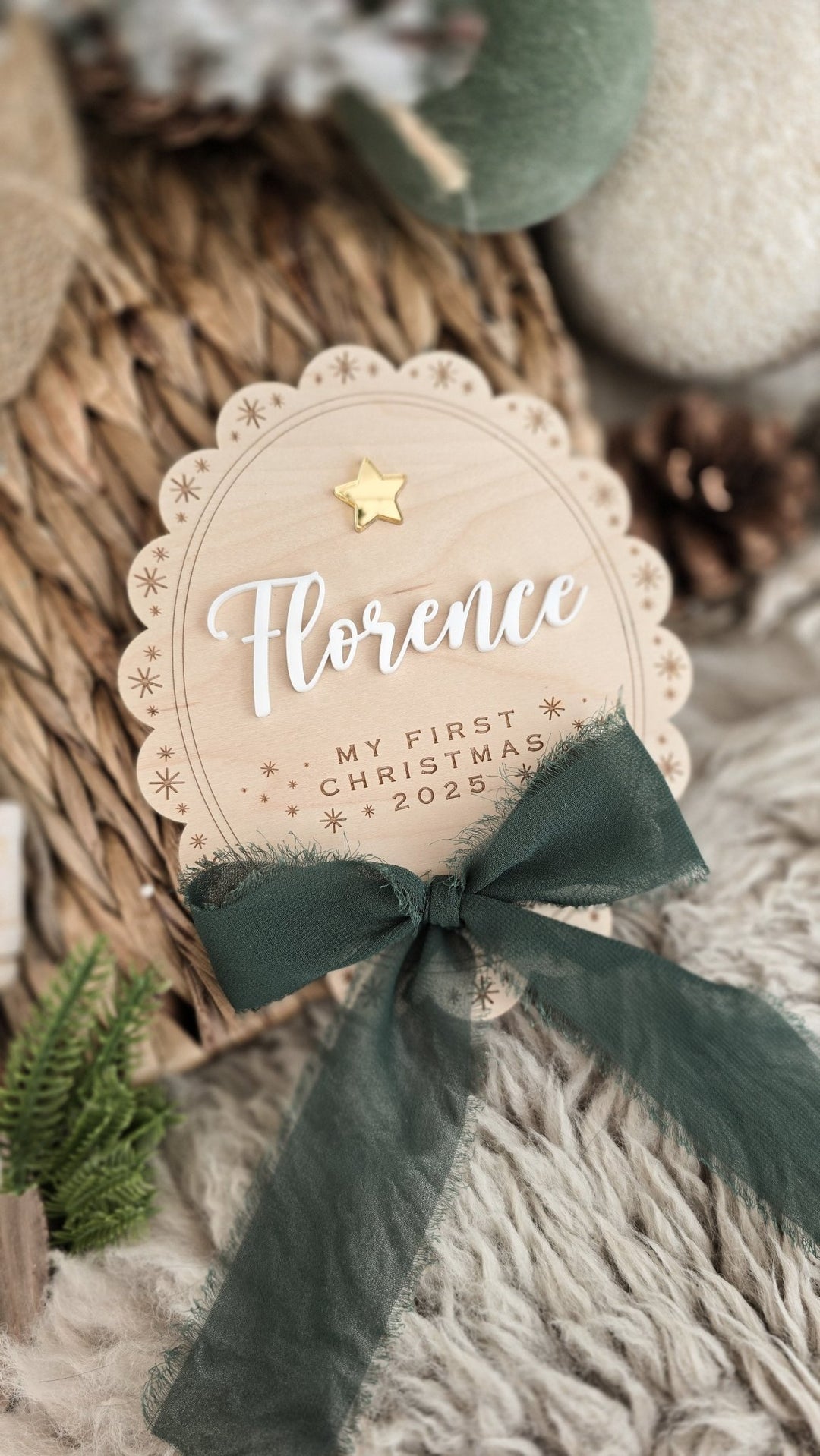 My First Christmas Sign - Traditional Christmas - TilleyTree