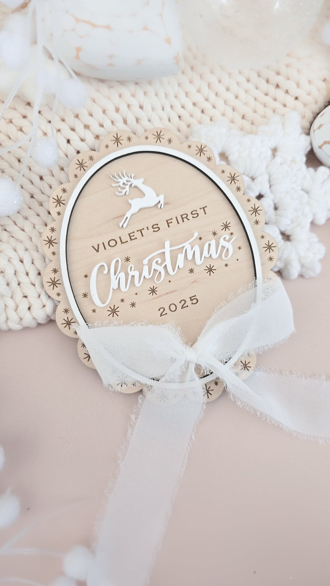 My First Christmas Sign - White Christmas - TilleyTree