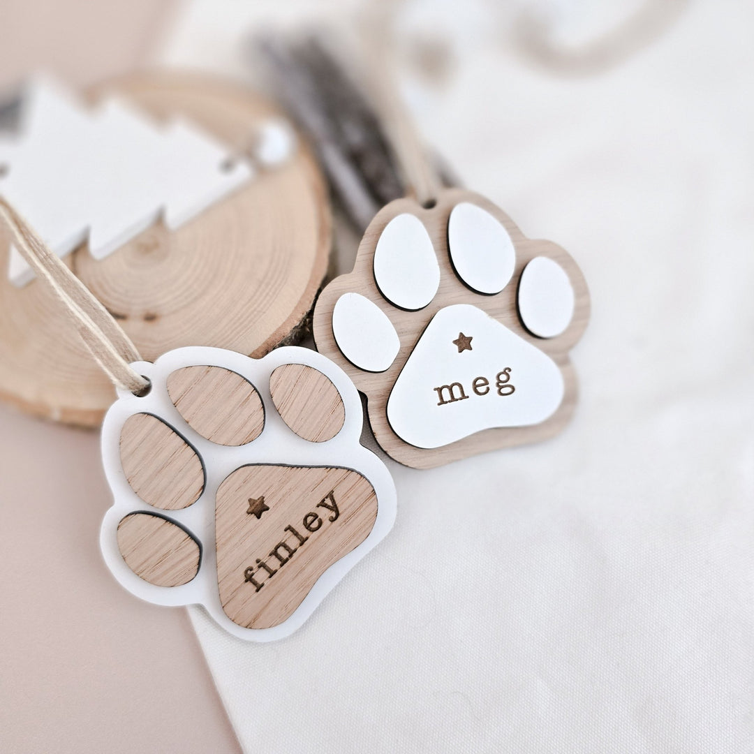 Paw Print Decoration Personalised - TilleyTree