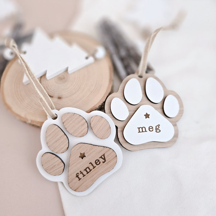 Paw Print Decoration Personalised - TilleyTree