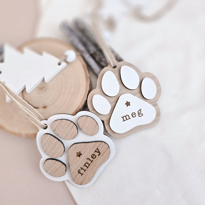 Paw Print Decoration Personalised - TilleyTree