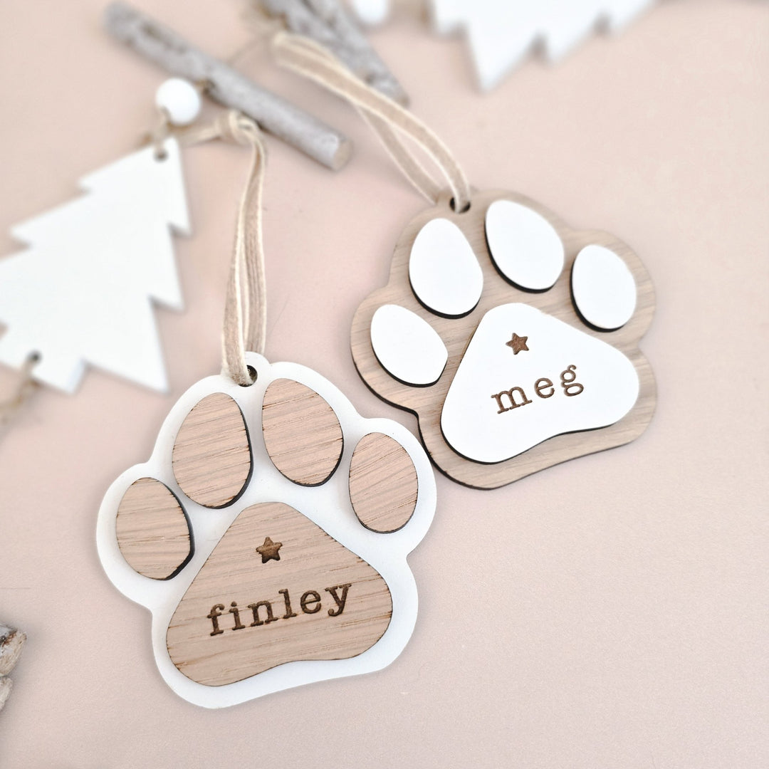 Paw Print Decoration Personalised - TilleyTree