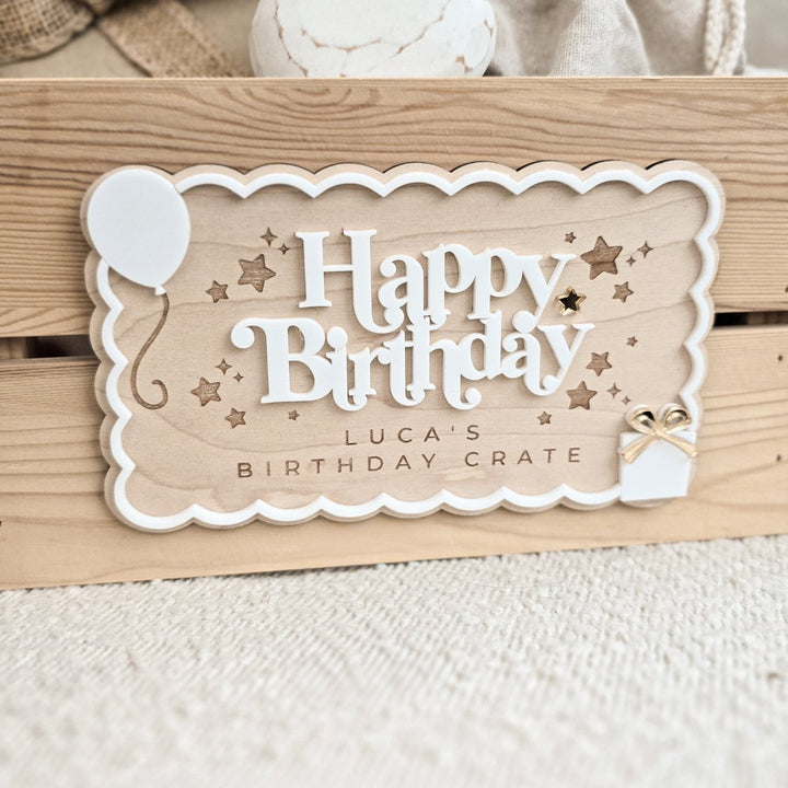 Personalised Birthday Crate or Plaque Sign - TilleyTree