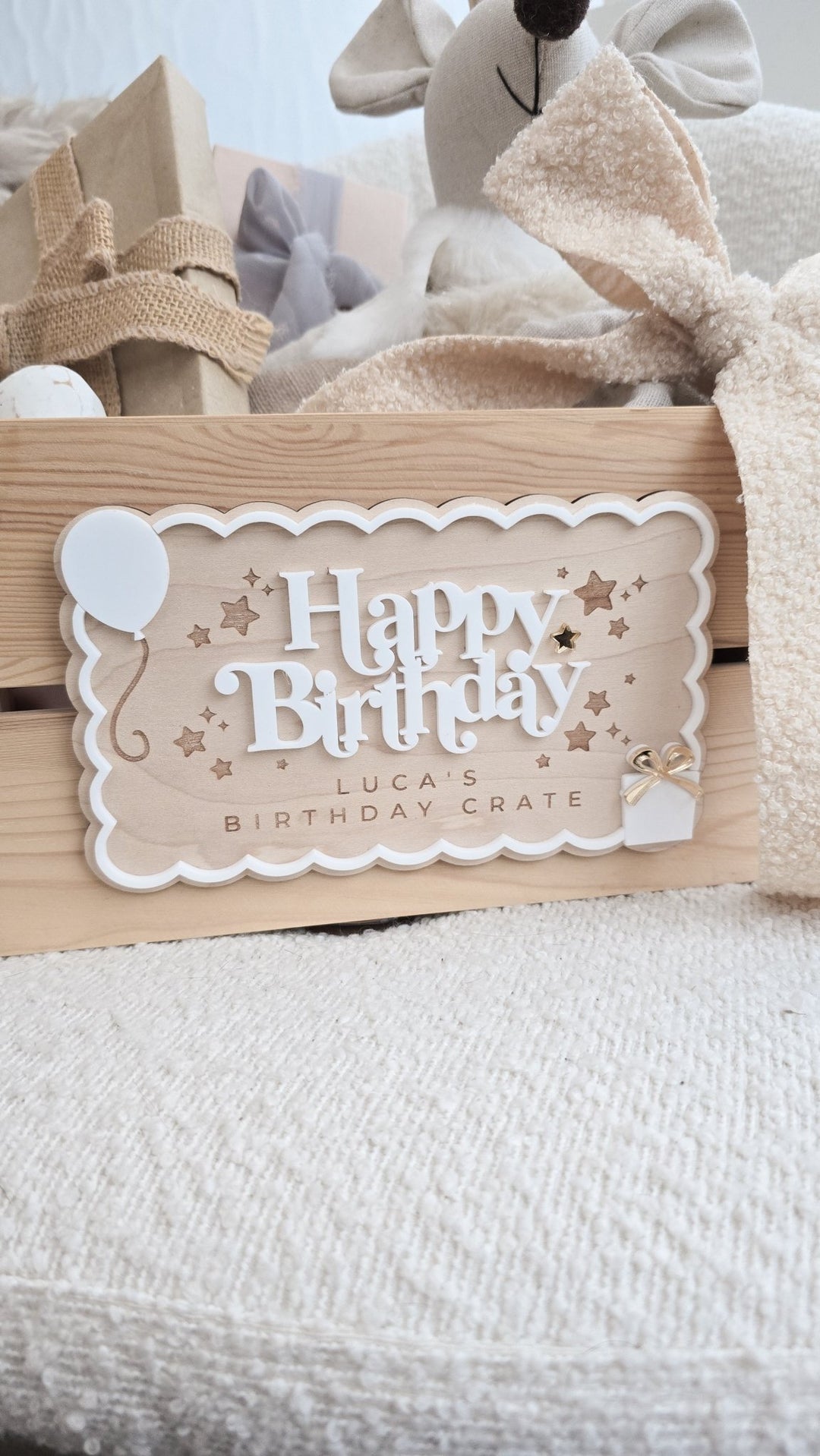Personalised Birthday Crate or Plaque Sign - TilleyTree