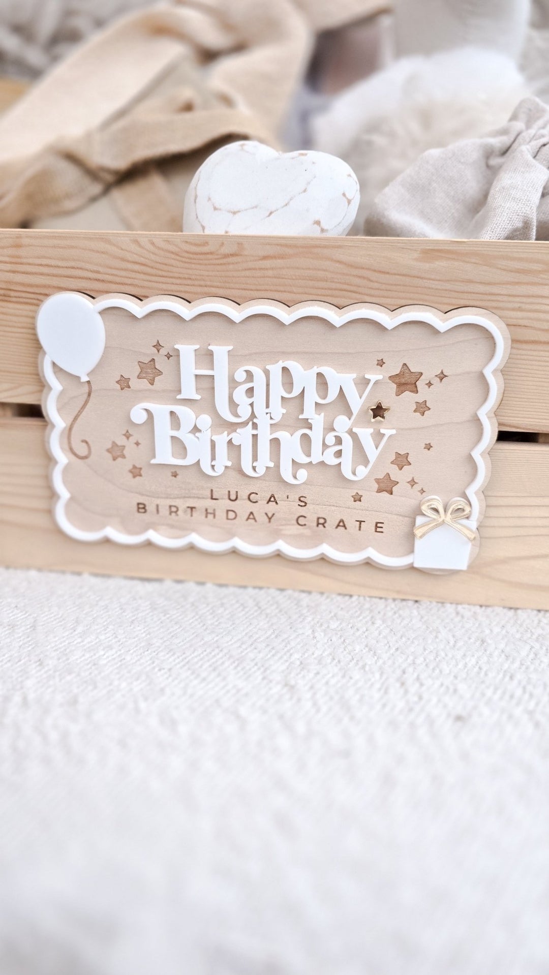 Personalised Birthday Crate or Plaque Sign - TilleyTree