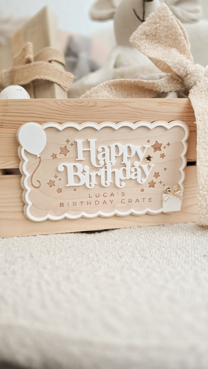 Personalised Birthday Crate or Plaque Sign - TilleyTree