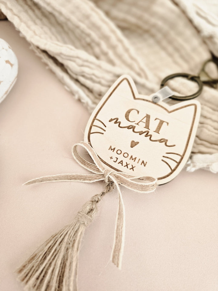 Personalised Cat Mum Keyring - TilleyTree