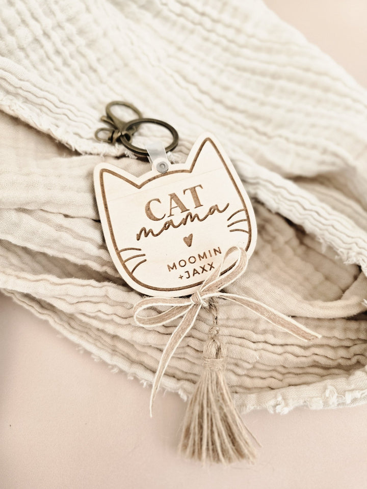 Personalised Cat Mum Keyring - TilleyTree