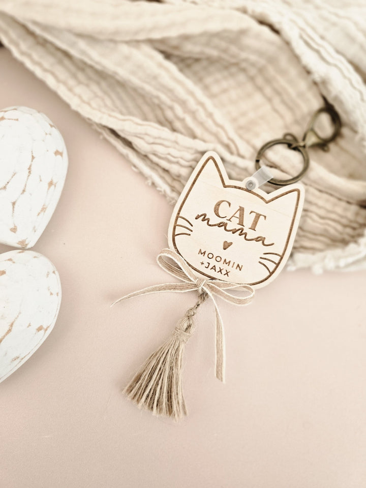 Personalised Cat Mum Keyring - TilleyTree