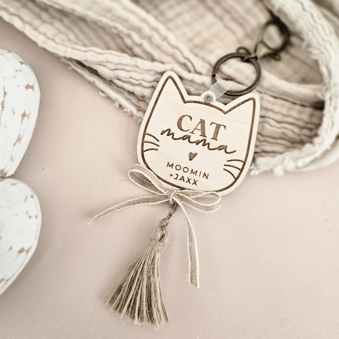 Personalised Cat Mum Keyring - TilleyTree