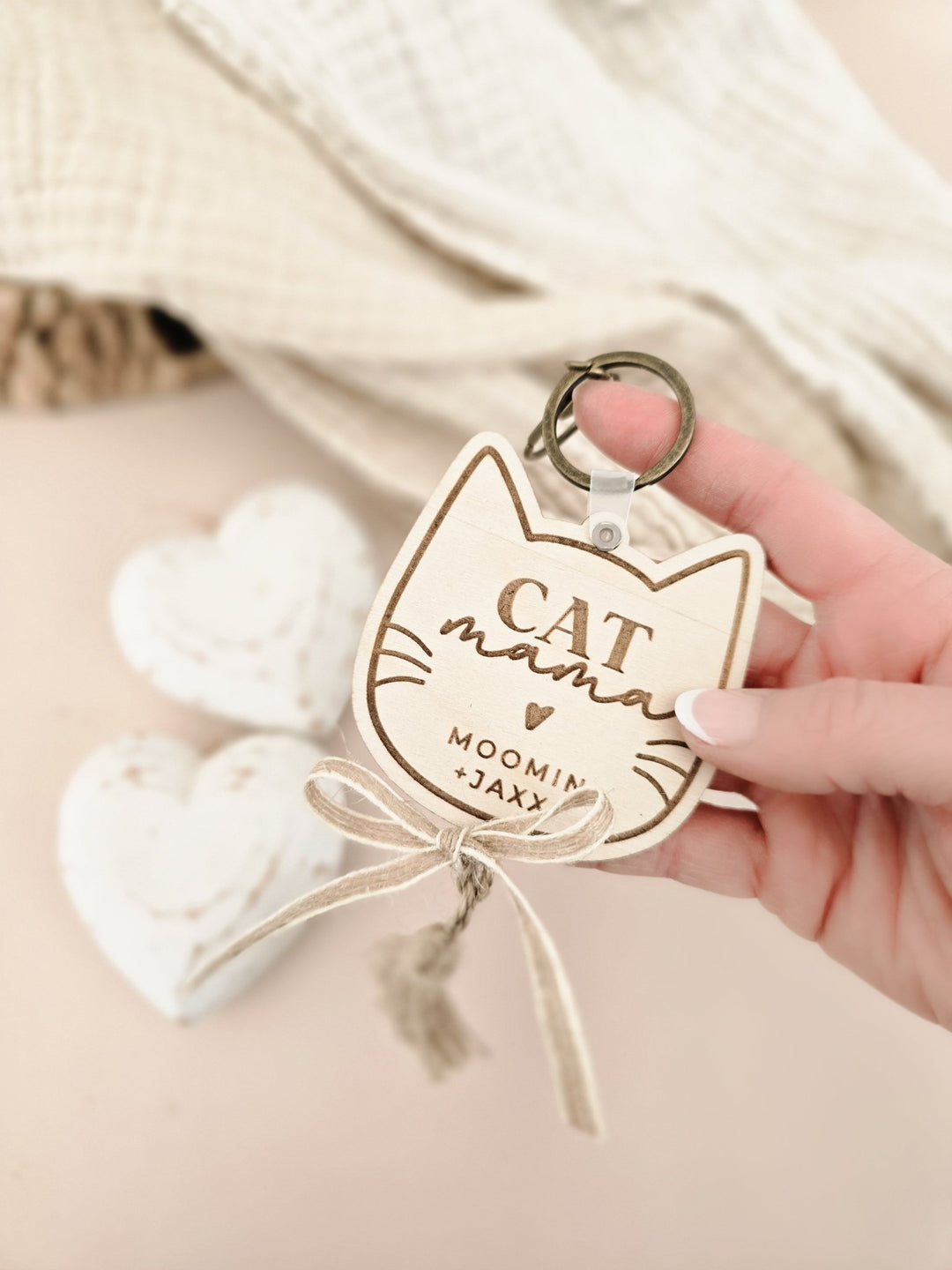 Personalised Cat Mum Keyring - TilleyTree