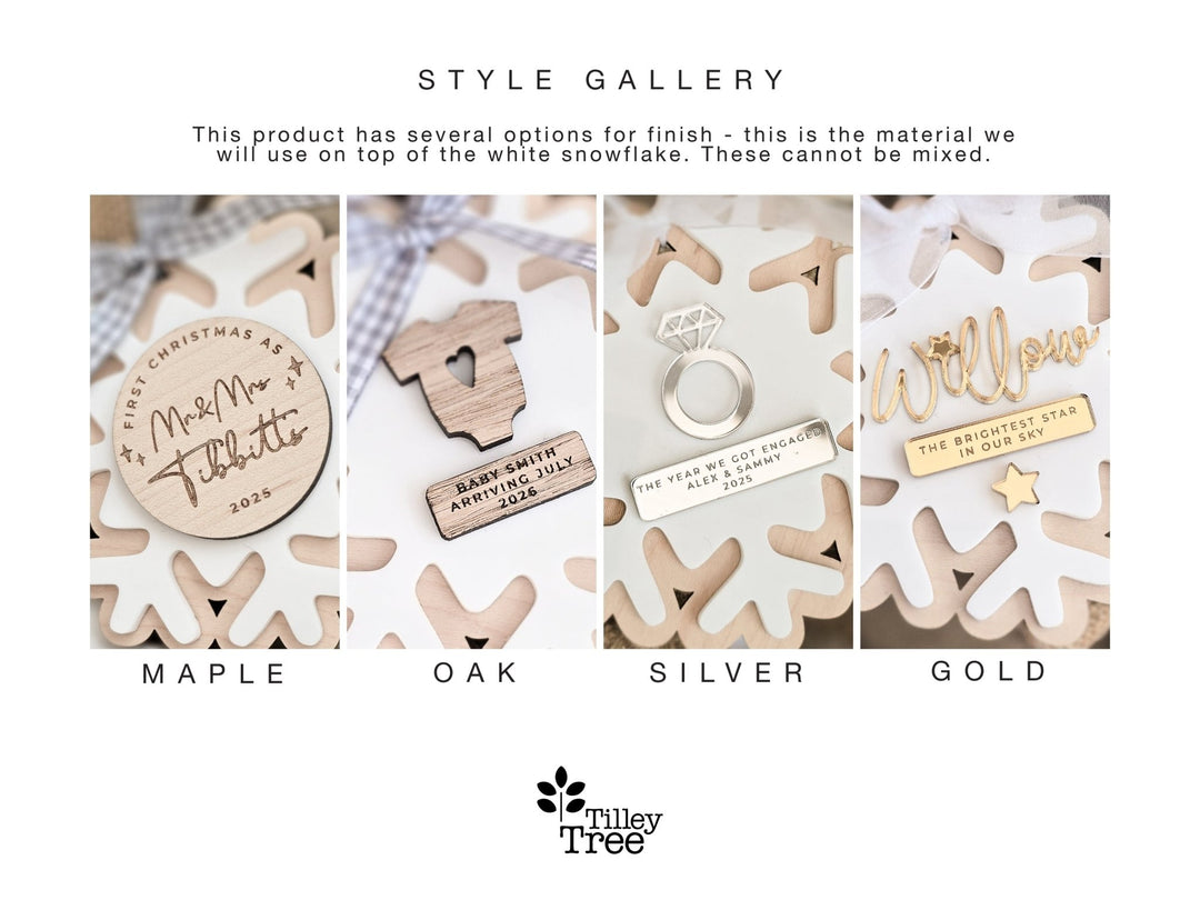 Personalised Horse Snowflake Decoration | Horse, Pony, Farm, Large Animals - TilleyTree