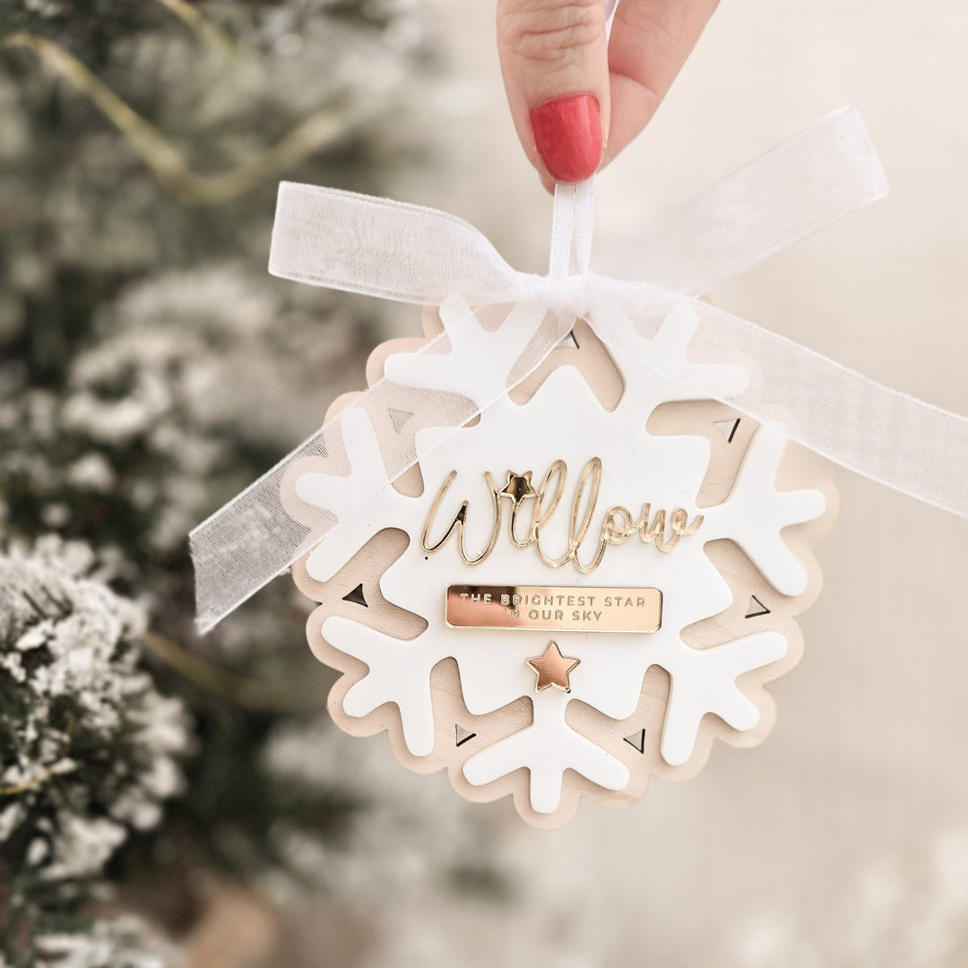 Personalised Memorial Snowflake Decoration | Christmas Remembrance Ornament - TilleyTree