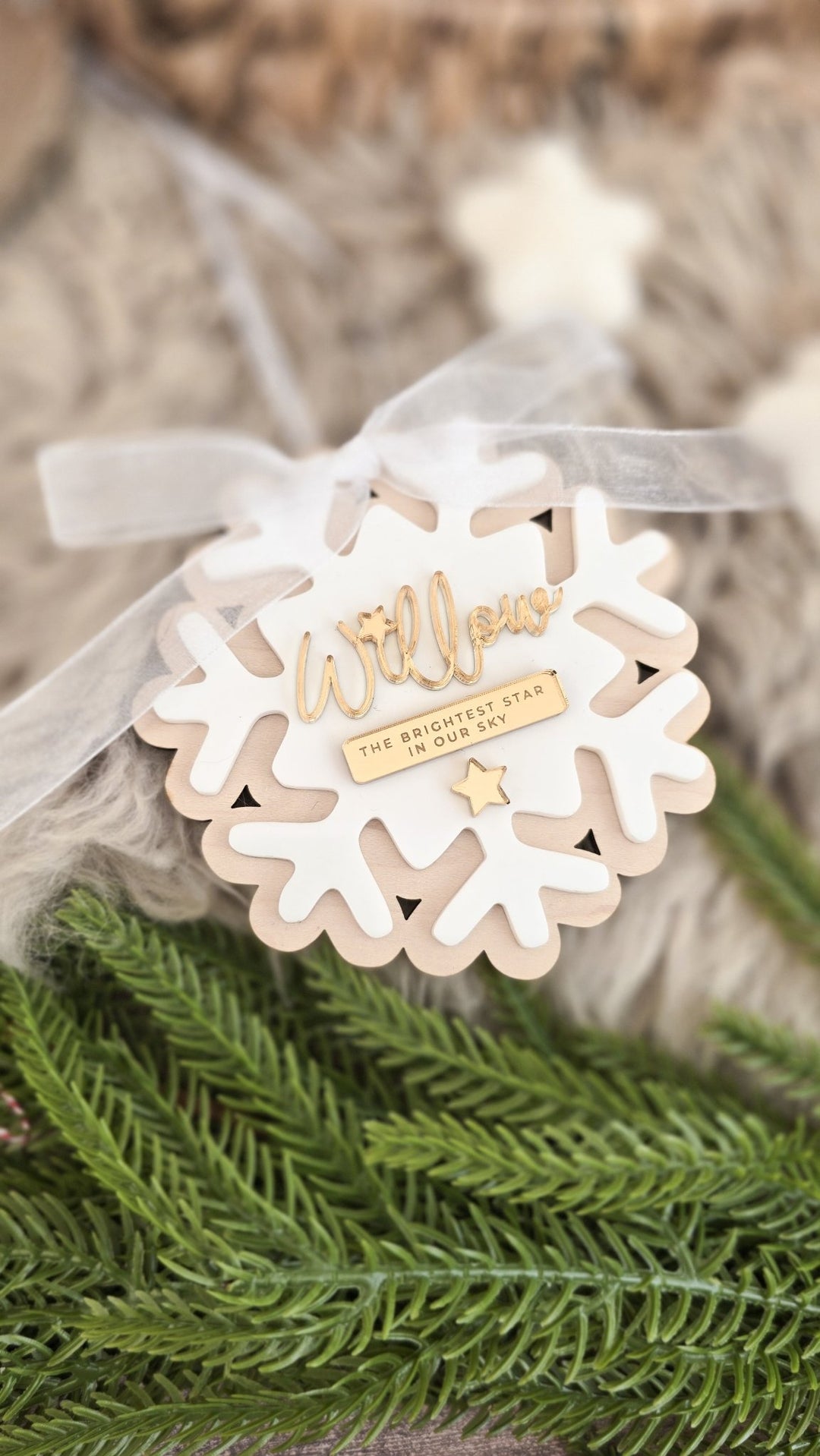 Personalised Memorial Snowflake Decoration | Christmas Remembrance Ornament - TilleyTree