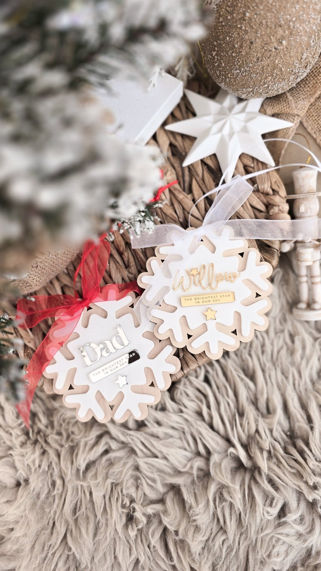 Personalised Memorial Snowflake Decoration | Christmas Remembrance Ornament - TilleyTree